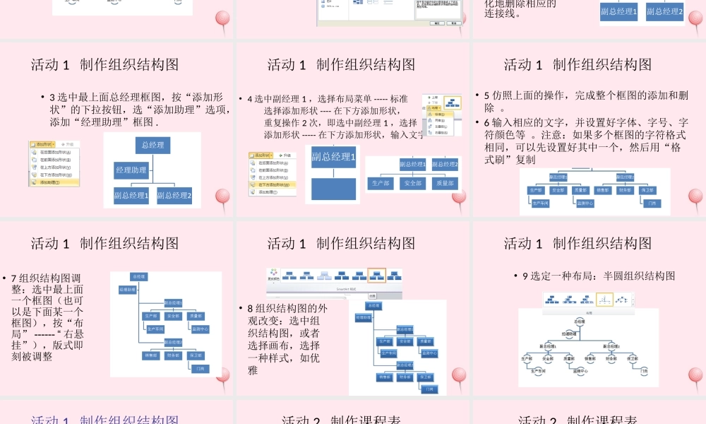 五年级信息技术上册 第一单元 制作多媒体演示文稿 第4课《表格和组织结构图》课件 新人教版（三起）-新人教版小学五年级上册信息技术课件