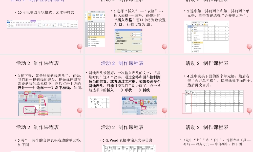 五年级信息技术上册 第一单元 制作多媒体演示文稿 第4课《表格和组织结构图》课件 新人教版（三起）-新人教版小学五年级上册信息技术课件