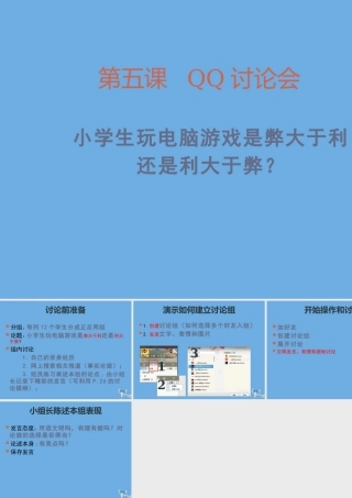 五年级信息技术下册 第5课 QQ讨论会课件 川教版-川教版小学五年级下册信息技术课件