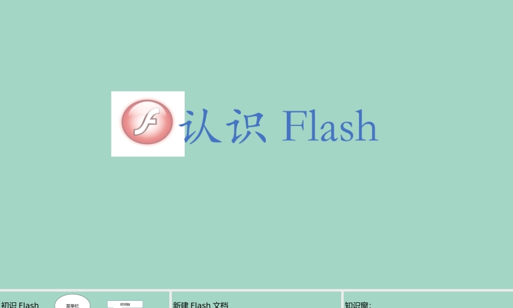 五年级信息技术下册 第二课 走进Flash《认识FLASH》课件2 河大版-河大版小学五年级下册信息技术课件
