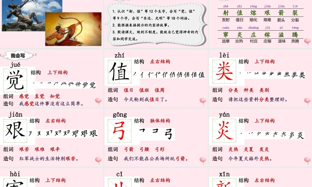 二年级语文下册 课文7 25 羿射九日课堂教学课件 新人教版-新人教版小学二年级下册语文课件