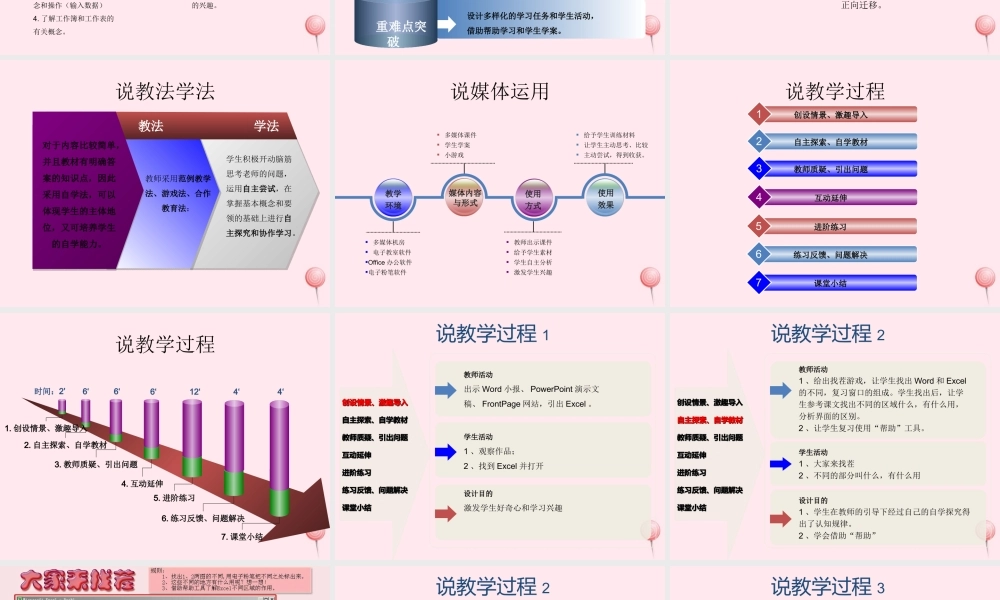 五年级信息技术下册 第一单元 数据表处理 第1课《认识Excel》说课课件 新人教版（三起）-新人教版小学五年级下册信息技术课件