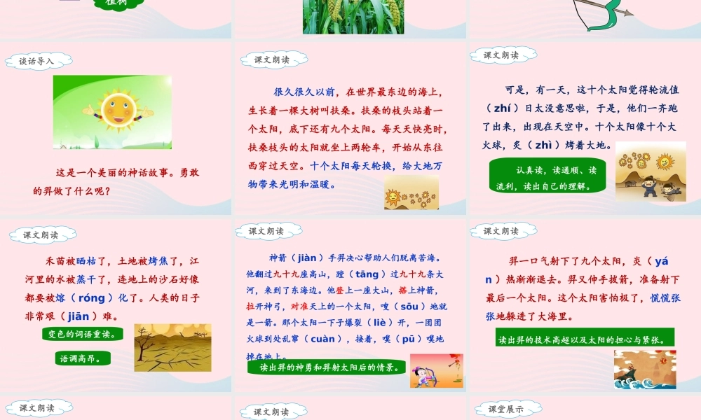 二年级语文下册 课文7 25《羿射九日》（第1课时）课件 新人教版-新人教版小学二年级下册语文课件