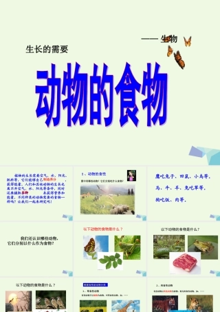 五年级科学上册 第5课 动物的食物课件2 冀教版-冀教版小学五年级上册自然科学课件