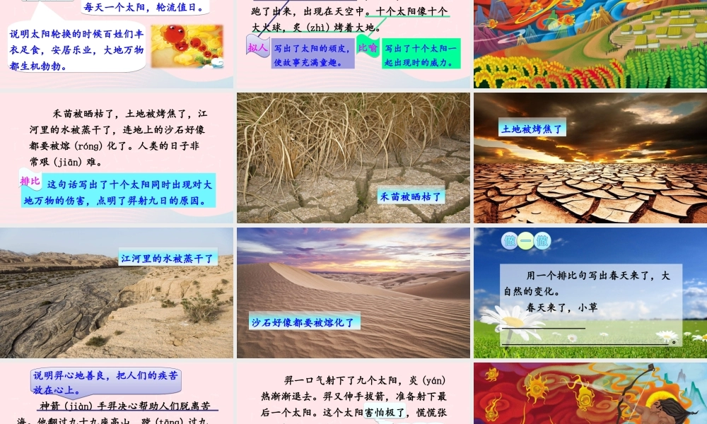 二年级语文下册 课文7 25《羿射九日》教学课件 新人教版-新人教版小学二年级下册语文课件