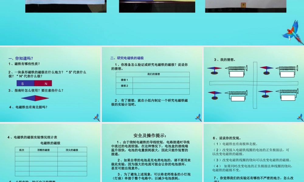 五年级科学下册 第1单元 听话的电磁铁 1.3 电磁铁的磁极课件2 （新版）湘科版-人教版小学五年级下册自然科学课件