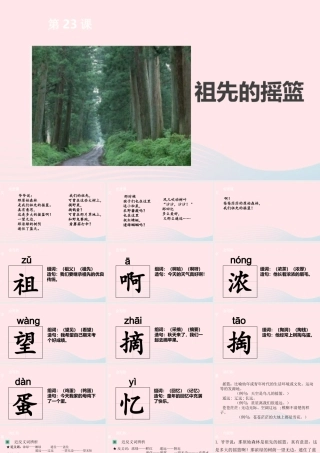 二年级语文下册 课文7 第23课 祖先的摇篮课件 新人教版-新人教版小学二年级下册语文课件