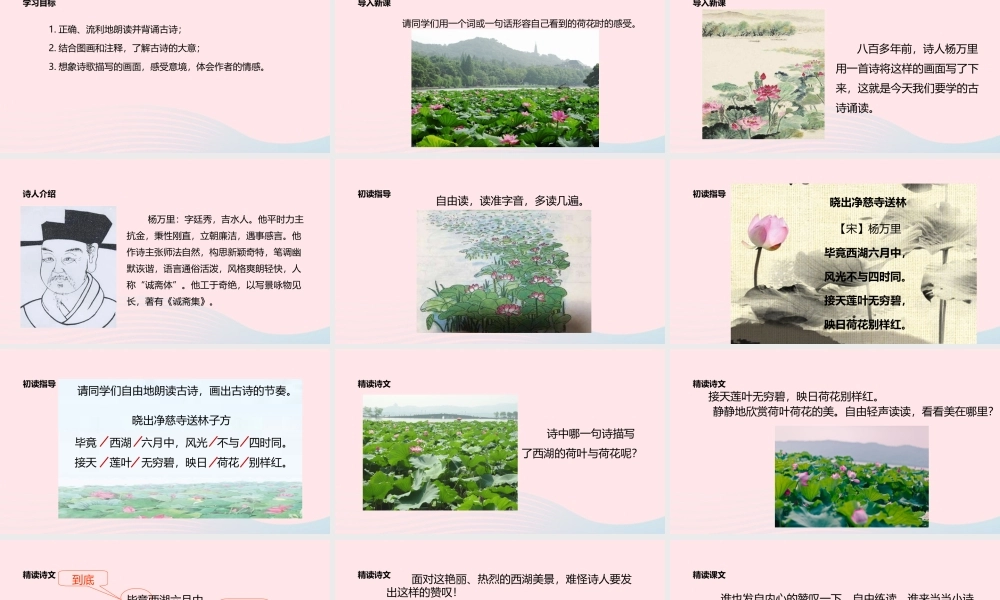 二年级语文下册 课文5 15《古诗二首》晓出净慈寺送林子方教学课件 新人教版-新人教版小学二年级下册语文课件