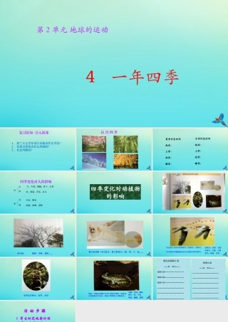 五年级科学下册 第2单元 地球的运动 2.4《一年四季》课件2 （新版）湘科版-人教版小学五年级下册自然科学课件
