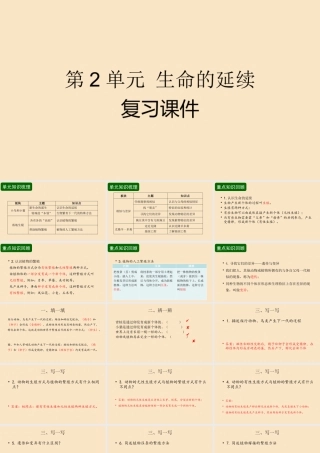 五年级科学下册 第2单元 生命的延续复习课件 冀人版-人教版小学五年级下册自然科学课件
