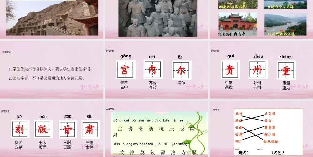 二年级语文下册 识字一 美丽的祖国课件2 西师大版-西师大版小学二年级下册语文课件