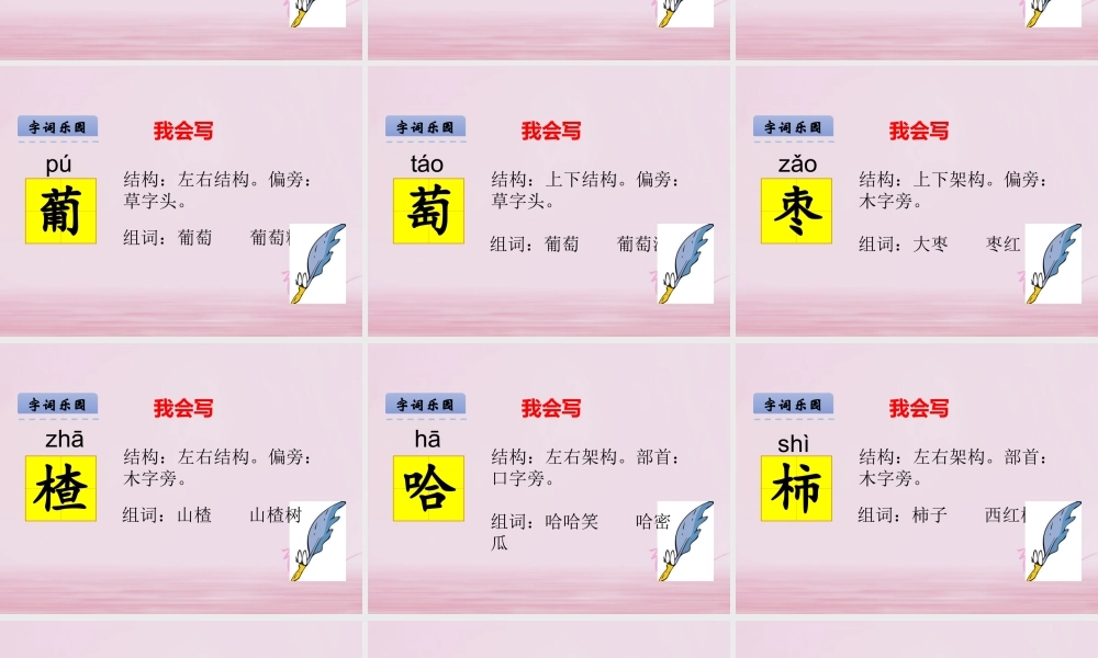 二年级语文下册 识字一 数水果课件 西师大版-西师大版小学二年级下册语文课件