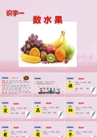 二年级语文下册 识字一 数水果课件 西师大版-西师大版小学二年级下册语文课件
