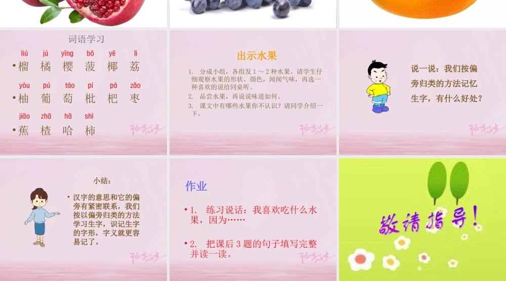 二年级语文下册 识字一《数水果》教学课件 西师大版-西师大版小学二年级下册语文课件