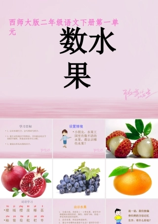 二年级语文下册 识字一《数水果》教学课件 西师大版-西师大版小学二年级下册语文课件