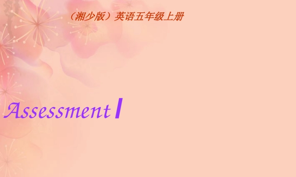 五年级英语上册 Assessment Ⅰ课件 湘少版