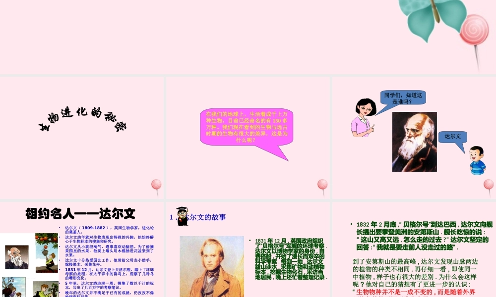 五年级科学下册 第12课《生物进化的秘密》课件2 冀教版-冀教版小学五年级下册自然科学课件