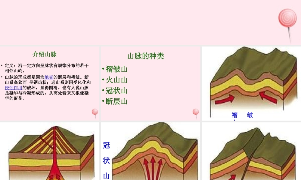 五年级科学下册 第13课《山脉的变化》课件2 冀教版-冀教版小学五年级下册自然科学课件