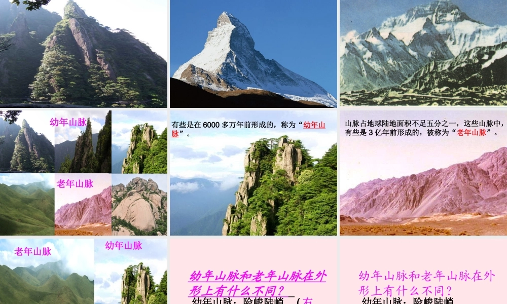 五年级科学下册 第13课《山脉的变化》课件3 冀教版-冀教版小学五年级下册自然科学课件