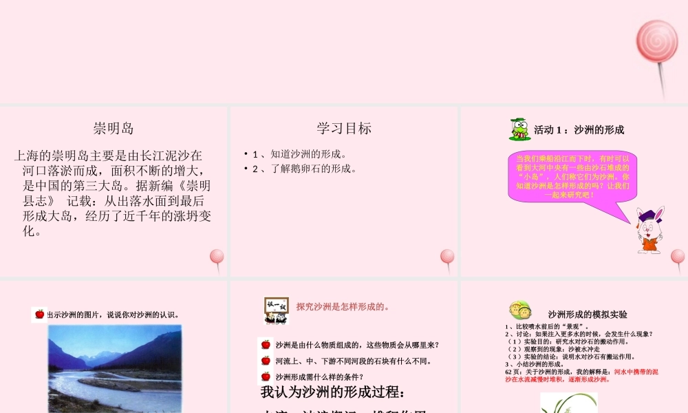 五年级科学下册 第14课《沙洲的形成》课件1 冀教版-冀教版小学五年级下册自然科学课件