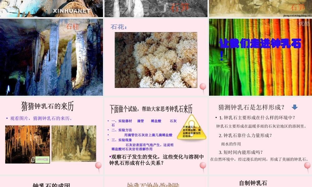 五年级科学下册 第15课《溶洞里的钟乳石》课件1 冀教版-冀教版小学五年级下册自然科学课件