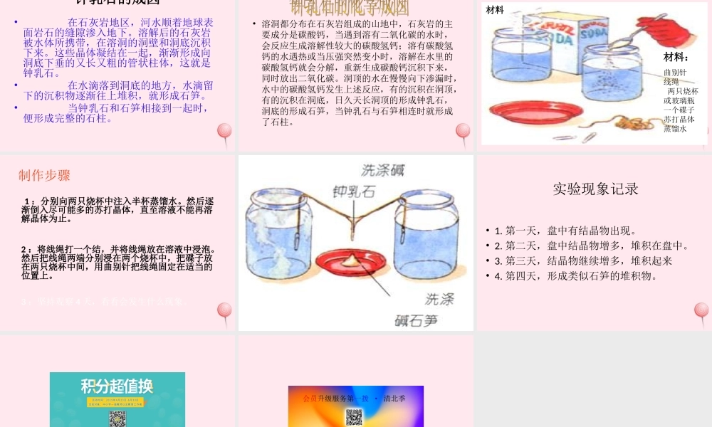 五年级科学下册 第15课《溶洞里的钟乳石》课件1 冀教版-冀教版小学五年级下册自然科学课件