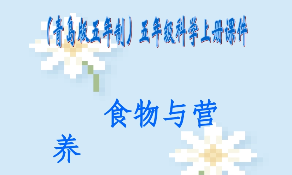 五年级科学上册 食物与营养 5课件 青岛版
