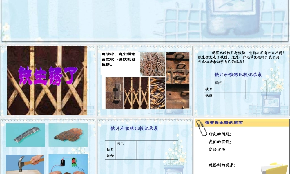 五年级科学上册 铁和锈 1课件 青岛版