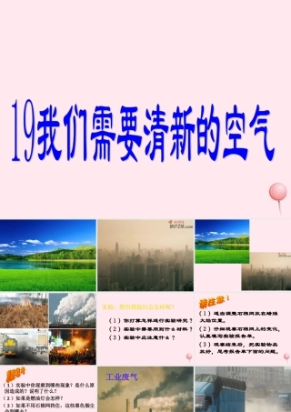 五年级科学下册 第19课《我们需要清新的空气》课件3 鄂教版-鄂教版小学五年级下册自然科学课件