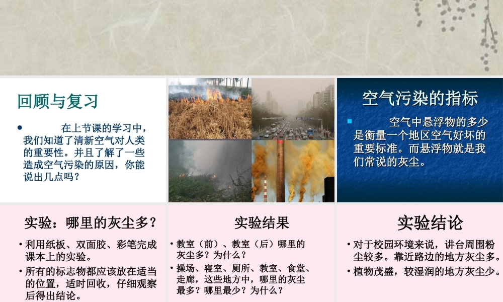 五年级科学下册 第20课《捉住灰尘》课件1 鄂教版-鄂教版小学五年级下册自然科学课件