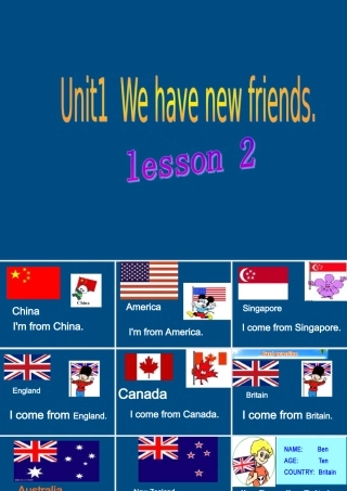 五年级英语上册 Lesson 2课件 人教新版