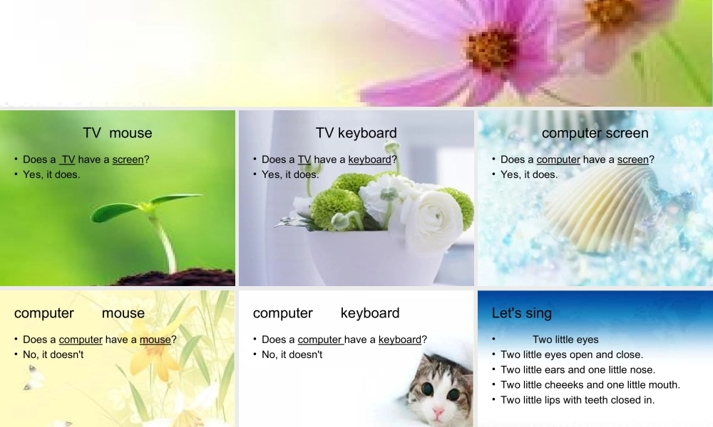 五年级英语上册 Lesson 3 A computer has a keyboard课件2 科普版-人教版小学五年级上册英语课件