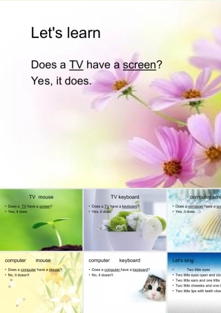 五年级英语上册 Lesson 3 A computer has a keyboard课件2 科普版-人教版小学五年级上册英语课件