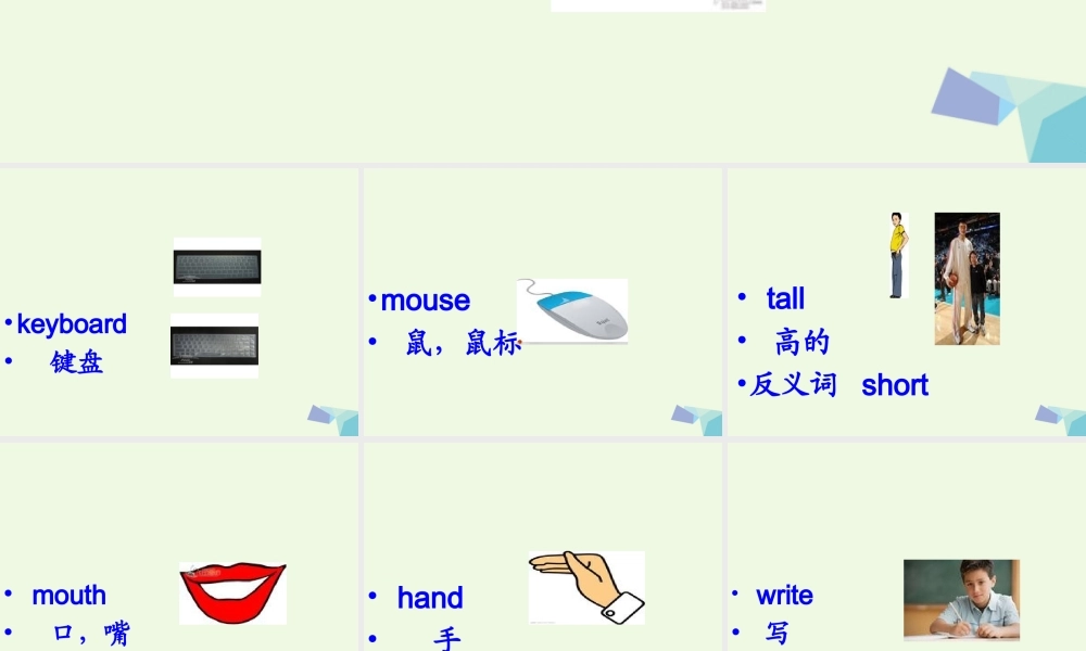 五年级英语上册 Lesson 3 A computer has a keyboard课件4 科普版-人教版小学五年级上册英语课件