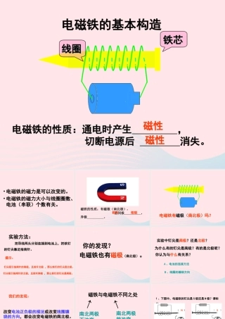 五年级科学下册 1.3《电磁铁的磁极》课件1 湘教版-湘教版小学五年级下册自然科学课件