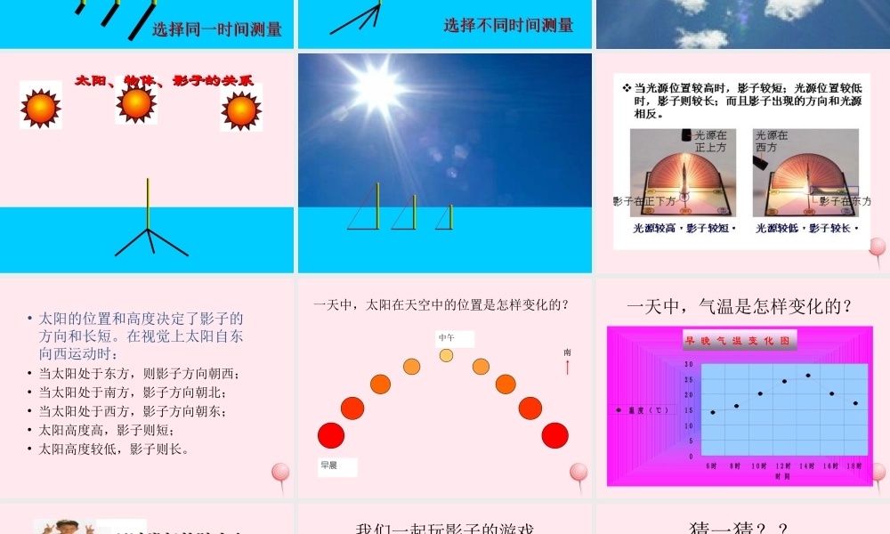 五年级科学下册 2.1《太阳与影子》课件2 湘教版-湘教版小学五年级下册自然科学课件