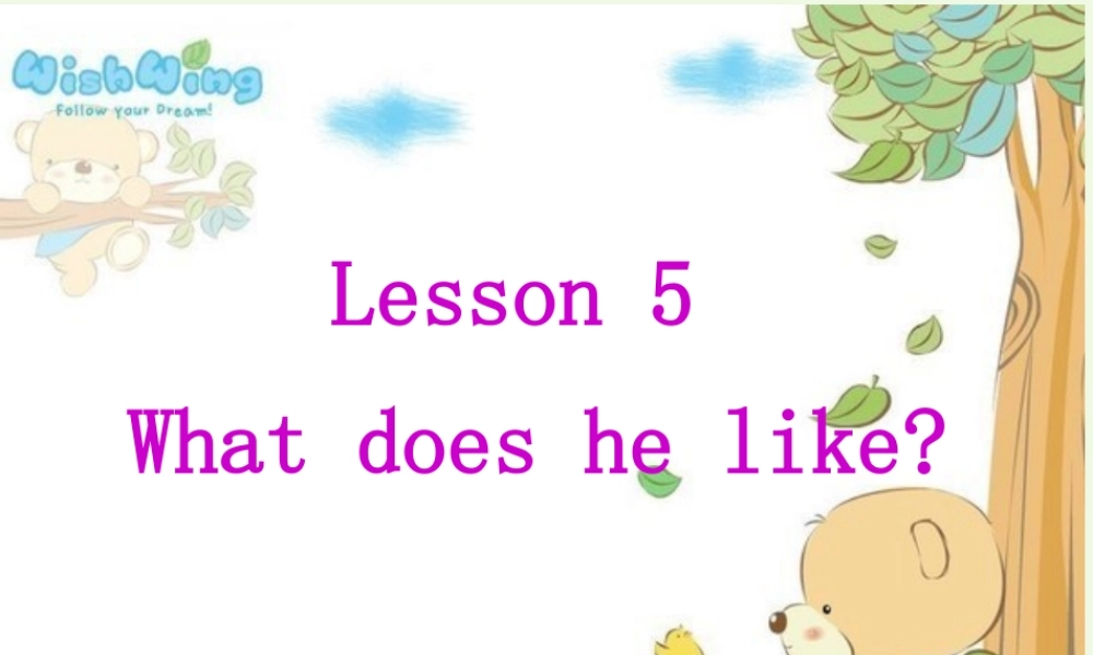 五年级英语上册 Lesson 5 What does he like课件1 科普版-人教版小学五年级上册英语课件