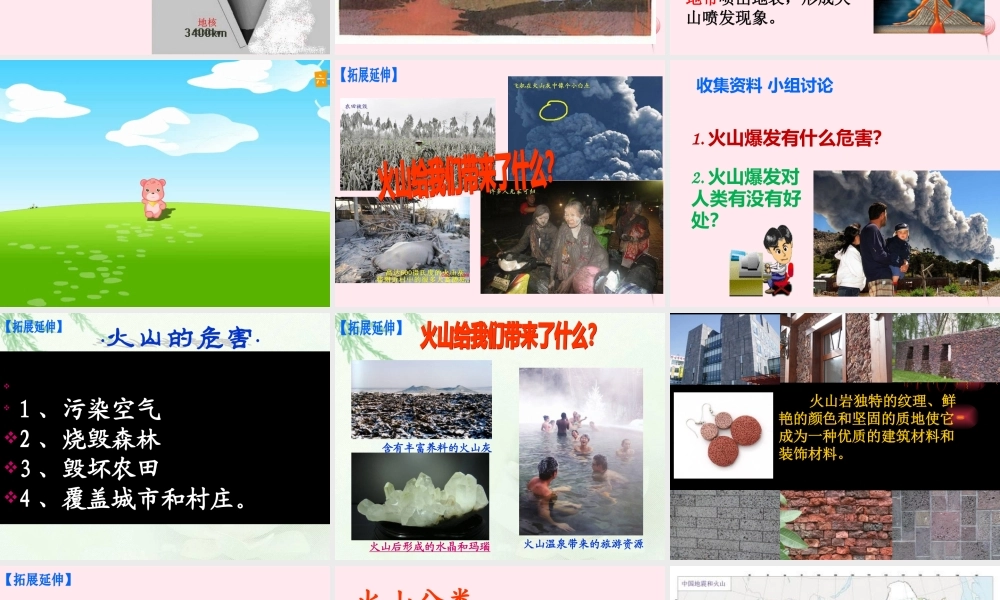 五年级科学下册 第二单元 地球和地表的变化 第6课《火山》课件1 青岛版五四制-青岛版小学五年级下册自然科学课件