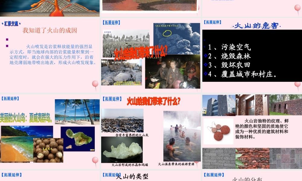 五年级科学下册 第二单元 地球和地表的变化 第6课《火山》课件2 青岛版五四制-青岛版小学五年级下册自然科学课件