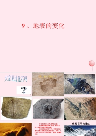 五年级科学下册 第二单元 地球和地表的变化 第9课《地表的变化》课件2 青岛版五四制-青岛版小学五年级下册自然科学课件