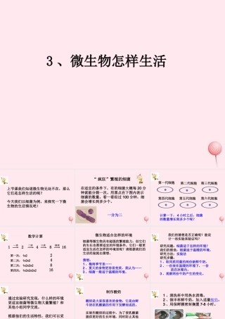 五年级科学下册 3.3《微生物怎样生活》课件 湘教版-湘教版小学五年级下册自然科学课件