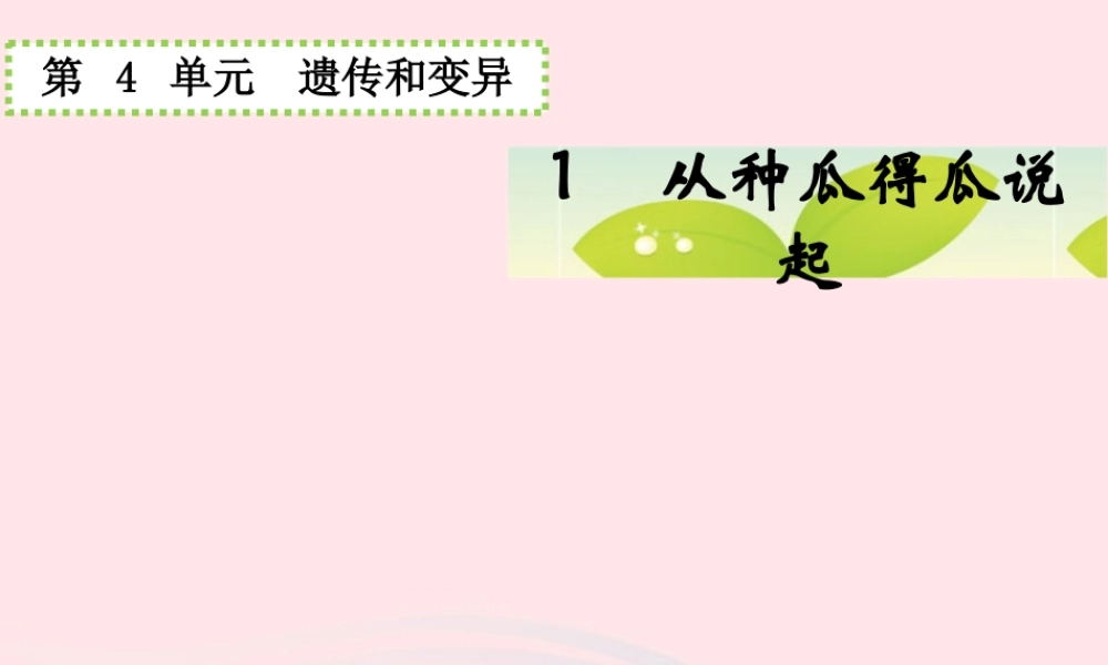 五年级科学下册 4.1《从种瓜得瓜说起》课件2 湘教版-湘教版小学五年级下册自然科学课件