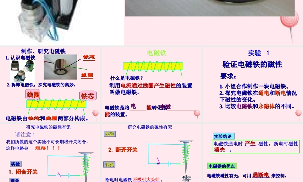 五年级科学下册 第三单元 无处不在的能量 第13课《通电的线圈（一）》课件2 青岛版五四制-青岛版小学五年级下册自然科学课件