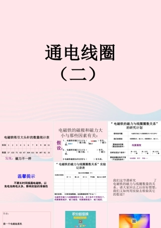 五年级科学下册 第三单元 无处不在的能量 第14课《通电的线圈（二）》课件1 青岛版五四制-青岛版小学五年级下册自然科学课件