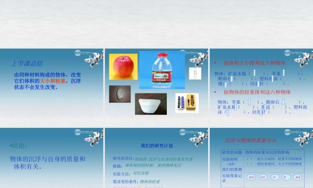 五年级科学下册 沉浮与什么因素有关课件2 教科版