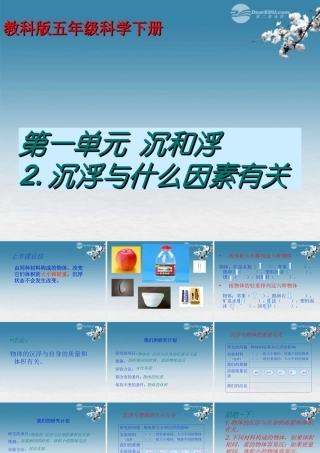 五年级科学下册 沉浮与什么因素有关课件2 教科版