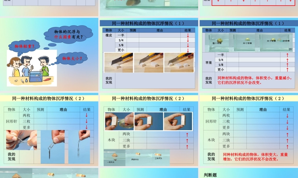 五年级科学下册 沉和浮 1物体在水中是沉还是浮课件 教科版-教科版小学五年级下册自然科学课件