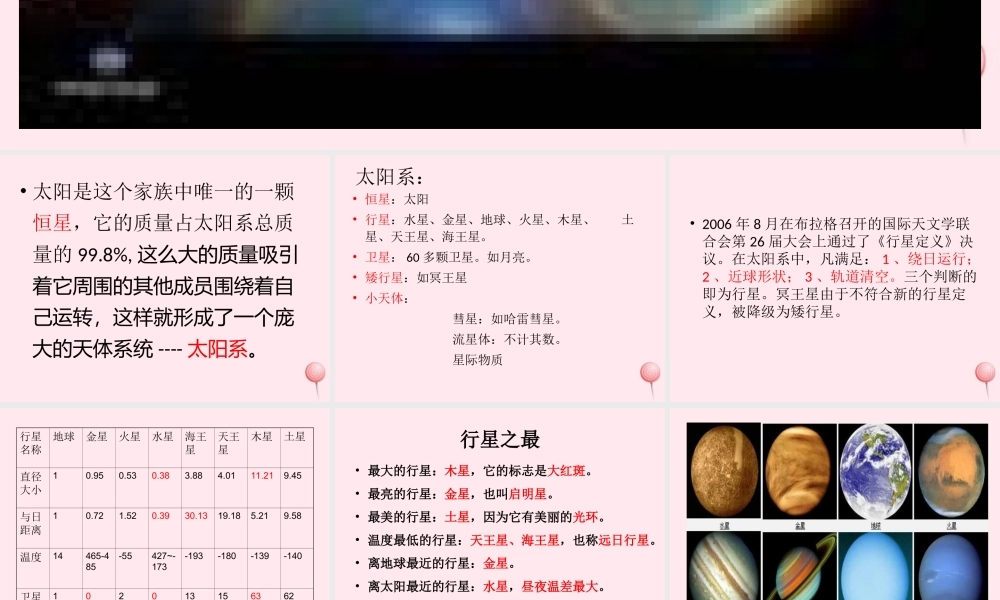 五年级科学下册 第四单元 探索宇宙 第16课《太阳家族》课件2 青岛版五四制-青岛版小学五年级下册自然科学课件