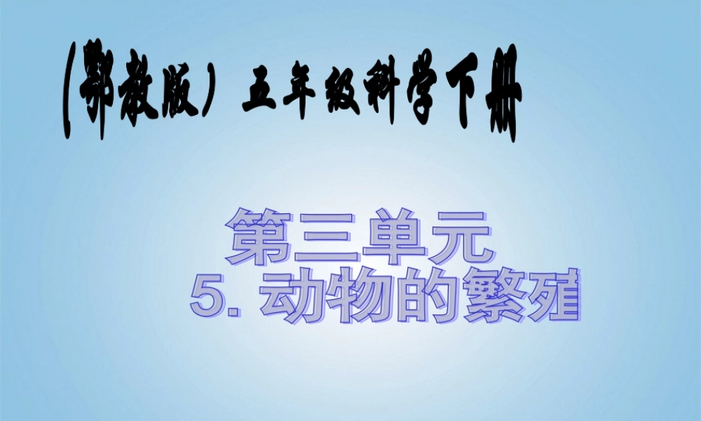 五年级科学下册 动物的繁殖2课件 鄂教版