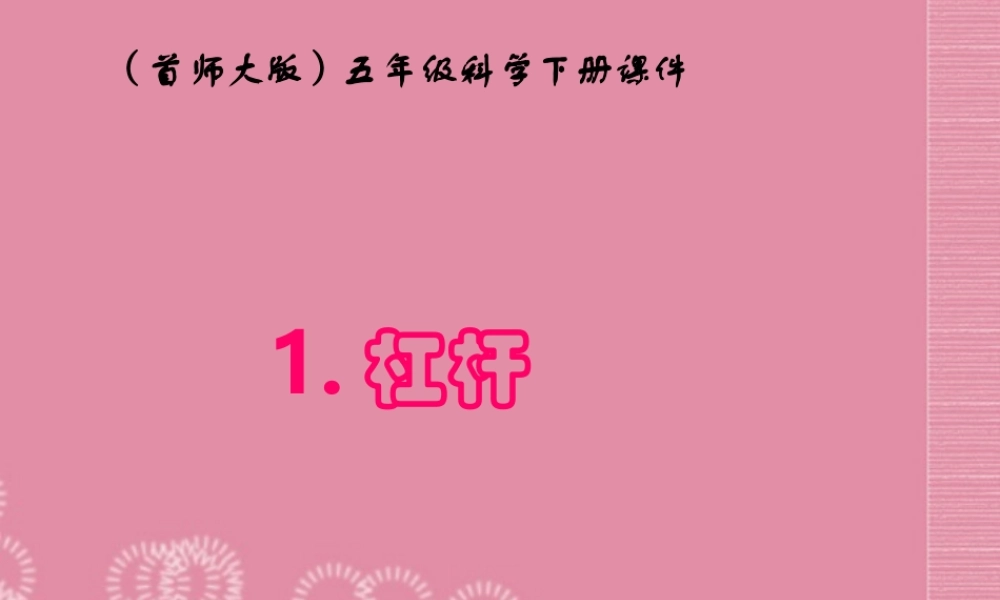 五年级科学下册 杠杆 4课件 首师大版